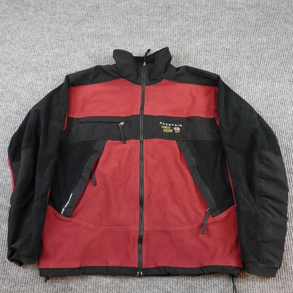 Mountain Hardwear Windstopper Jacket Mens XL Red Black Full Zip USA Colorblock
